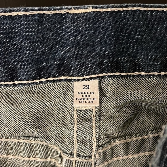 True Religion Y2K low rise World Tour jeans Straight with flaps, sz 29 - Picture 10 of 16